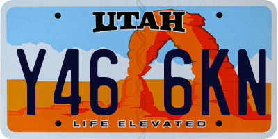 UT license plate Y466KN