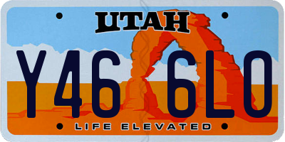 UT license plate Y466LO