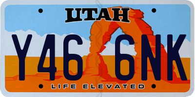 UT license plate Y466NK