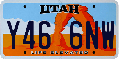 UT license plate Y466NW