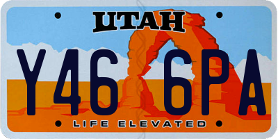 UT license plate Y466PA