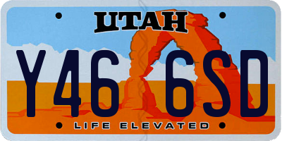UT license plate Y466SD