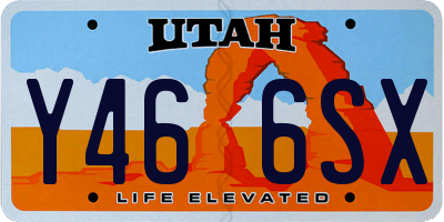 UT license plate Y466SX