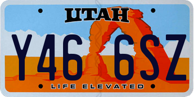 UT license plate Y466SZ