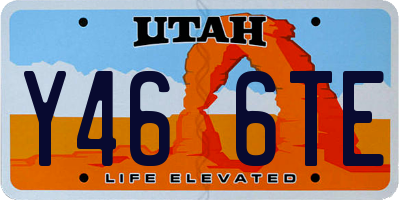 UT license plate Y466TE