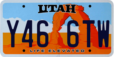 UT license plate Y466TW