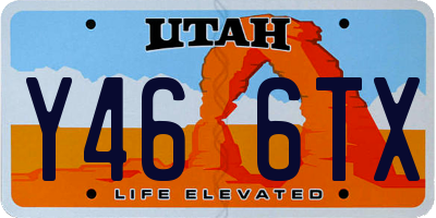 UT license plate Y466TX