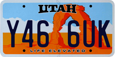 UT license plate Y466UK