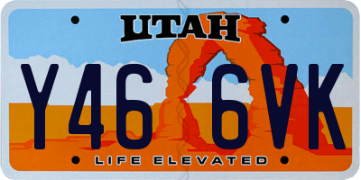 UT license plate Y466VK