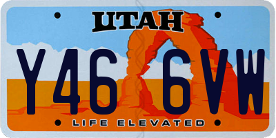 UT license plate Y466VW