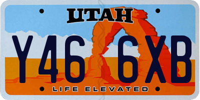UT license plate Y466XB