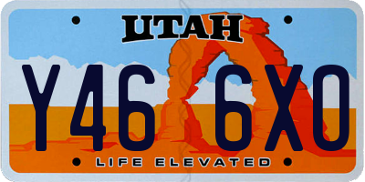 UT license plate Y466XO