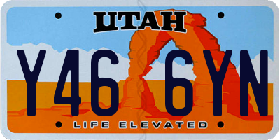 UT license plate Y466YN