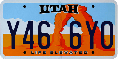 UT license plate Y466YO