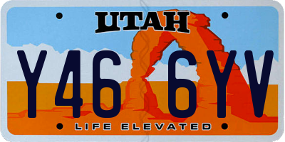 UT license plate Y466YV
