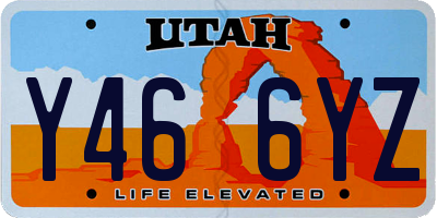 UT license plate Y466YZ