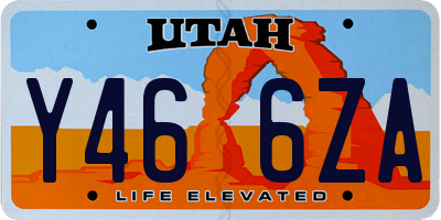 UT license plate Y466ZA