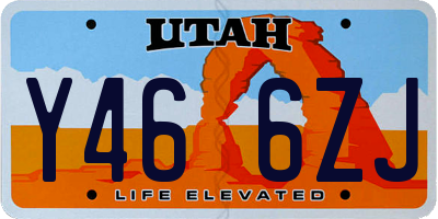 UT license plate Y466ZJ