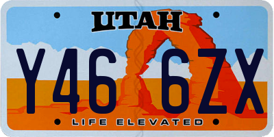 UT license plate Y466ZX
