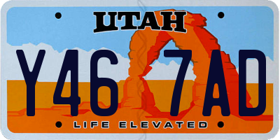 UT license plate Y467AD
