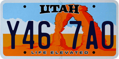 UT license plate Y467AO