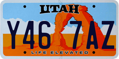 UT license plate Y467AZ