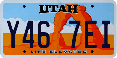 UT license plate Y467EI