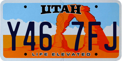 UT license plate Y467FJ