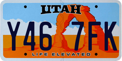 UT license plate Y467FK