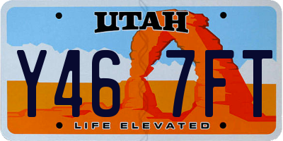 UT license plate Y467FT