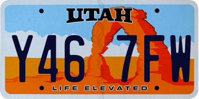 UT license plate Y467FW