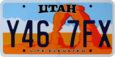 UT license plate Y467FX