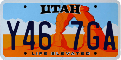 UT license plate Y467GA