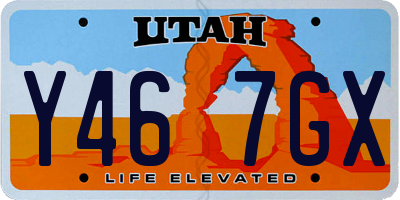 UT license plate Y467GX