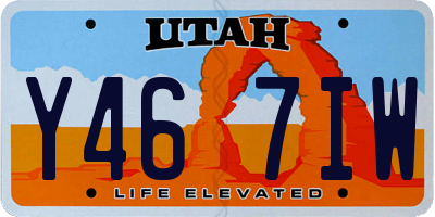 UT license plate Y467IW