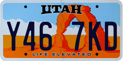 UT license plate Y467KD