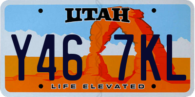 UT license plate Y467KL