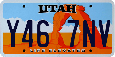UT license plate Y467NV