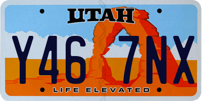 UT license plate Y467NX