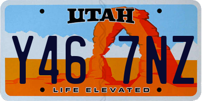 UT license plate Y467NZ