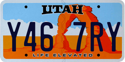UT license plate Y467RY