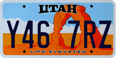 UT license plate Y467RZ