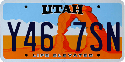 UT license plate Y467SN