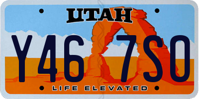 UT license plate Y467SO