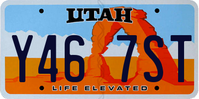 UT license plate Y467ST
