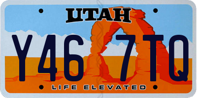 UT license plate Y467TQ