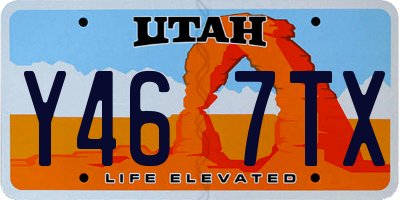 UT license plate Y467TX