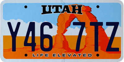UT license plate Y467TZ