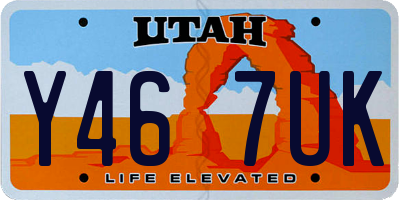 UT license plate Y467UK