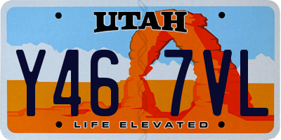 UT license plate Y467VL